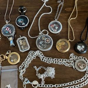 Origami Owl Locket Necklace and Charms Lot
